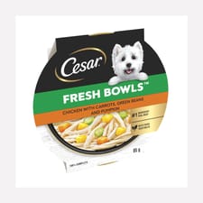 Cesar Fresh Bowl Adult Wet Dog Food with Chicken, Carrots, Beans, Pumpkin in Gravy 85g