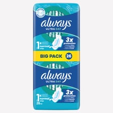 Always Ultra Day Sanitary Towels Normal (Size 1) With Wings 26 Pads