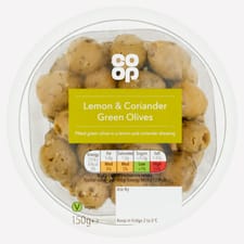Co-op Marinated Lemon & Herb Pitted Green Olives 150g