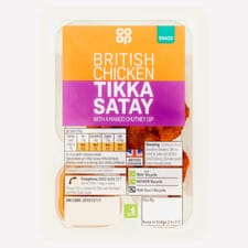 Co-op British Chicken Tikka Satay with a Mango Chutney Dip 55g