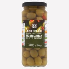 Co-op Antipasti Pimento Stuffed Hojiblanca Olives in Brine 340g