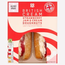 Co-op Strawberry Jam & Cream Doughnut 