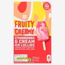 Co-op Strawberry & Cream Lollies 4x73ml