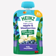 Heinz Apple & Blueberries Baby Food Fruit Pouch 6+ Months 100g