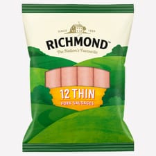 Richmond 12 Thin Pork Sausages 340g