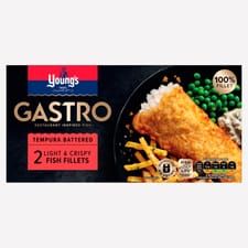 Young's Gastro 2 Light & Crispy Tempura Battered Fish Fillets 270g