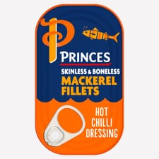 Princes Skinless & Boneless Mackerel Fillets Hot Chilli Dressing 125g