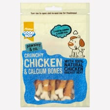 Good Boy Pawsley And Co Crunchy Chicken Calcium Bones Dog Treats 100g