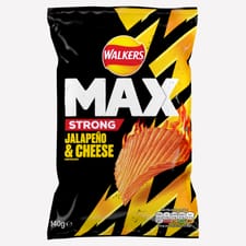 Walkers Max Strong Jalapeño & Cheese Sharing Crisps 140g