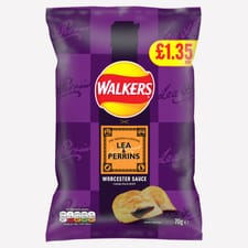 Walkers Lea & Perrins Worcester Sauce Sharing Crisps 70g