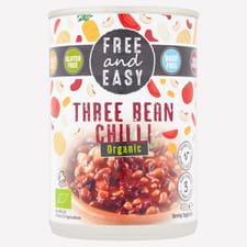 Free & Organic Easy Three Bean Chilli 400g