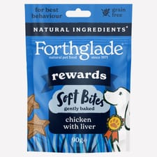 Forthglade Dog Treats Soft Bites Chicken with Liver 90g