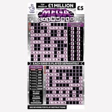 National Lottery £5 £1,000,000 Mega Cashword Scratchcard Game