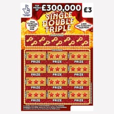 National Lottery £3 £300,000 Single Double Triple Scratchcard Game