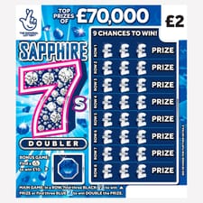 National Lottery £2 £70,000 Sapphire 7s Doubler
