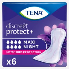 TENA Lady Discreet Protect+ Maxi Night | 1 Pack of 6