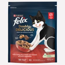Felix Doubly Delicious Beef, Chicken & Veg 750g