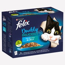FELIX DOUBLY DELICIOUS FISH SELECTION IN JELLY 12 pack 85g