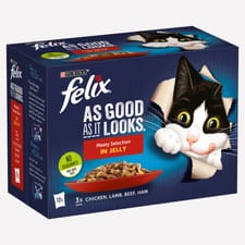 Felix Meat Selection in Jelly 85g 12pk x 4 (Beef) 